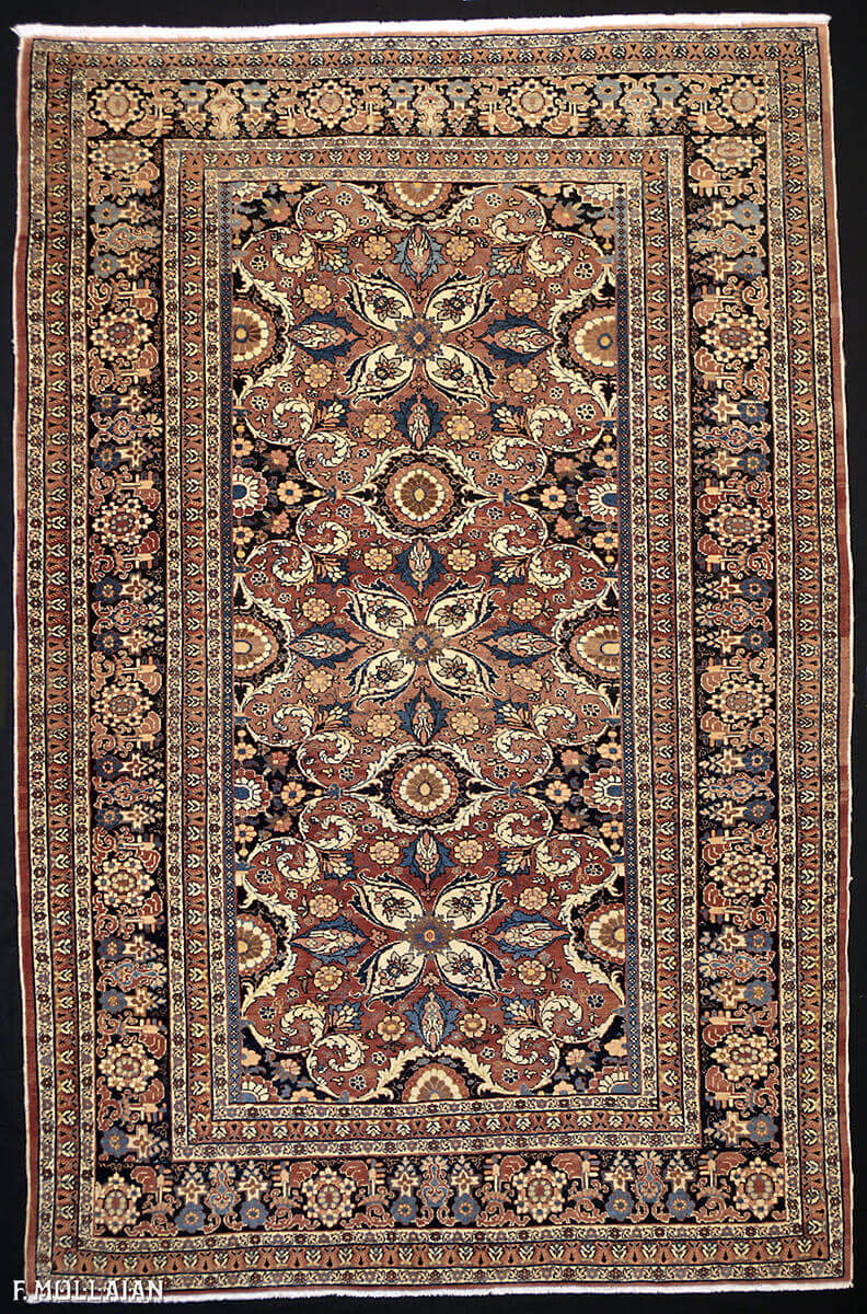 Antique Persian Tabriz Hadji Djalili Rug n°:74457243